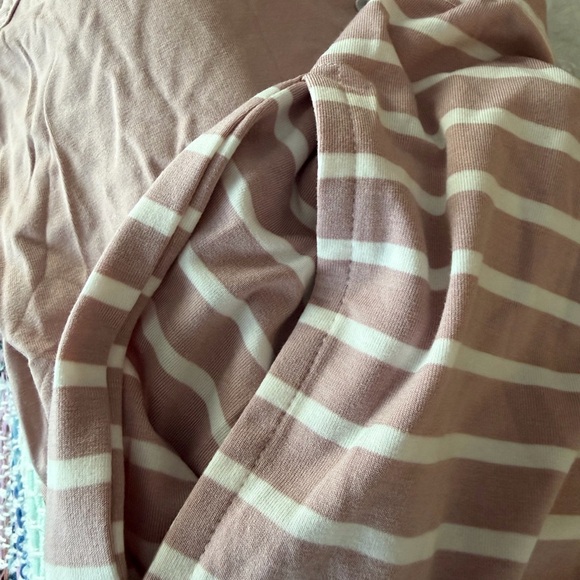 Elegant Striped 3 piece Postpartum Pajama set- tank, pants, and robe - Picture 8 of 8